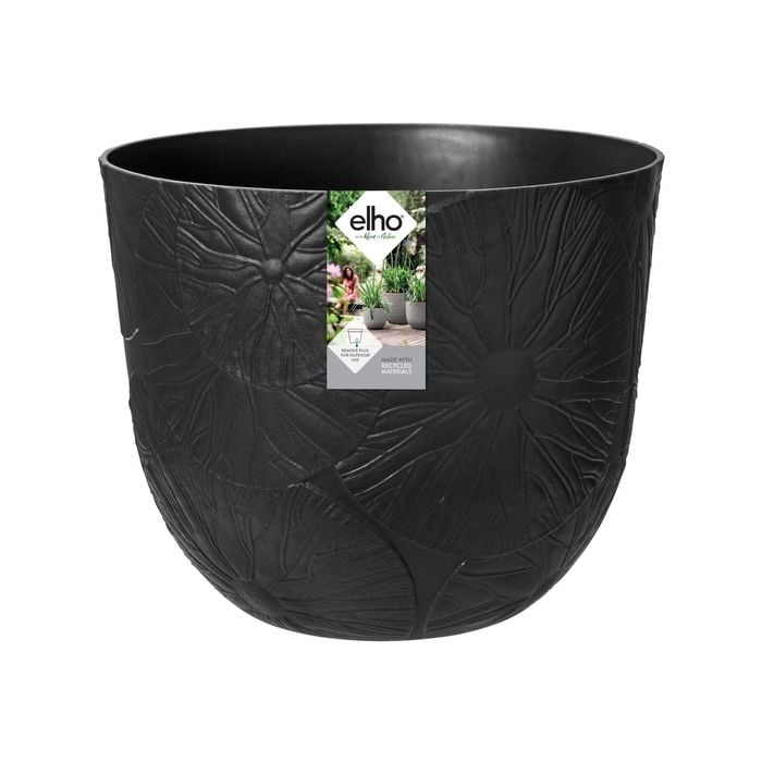 Elho 30cm Black Fuente Lily Outdoor Plant Pot