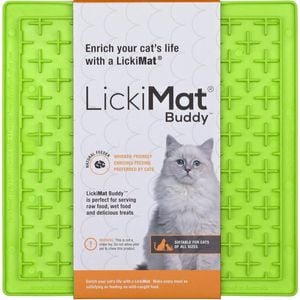 LickiMat Classic Buddy Boredom Buster Cat Slow Feeder Mat Green