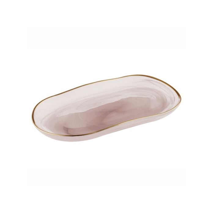 Ismay Small 26.5cm Glass Oblong Platter Dinnerware - Pink