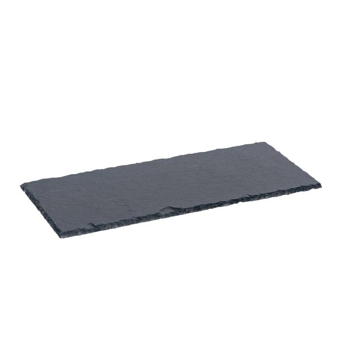 Argon Tableware Slate Dinner Plate - 29 x 12cm - Rectangular Natural Slate Rustic Raw Cut Serving Dish Cheese Board Savoury Mat