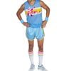 Barbie Ken Exercise Halloween Costume Adult Official Licensed Shorts Top Wristbands Headband Socks, Extra large