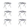 Harbour Housewares Folding Metal Luggage Racks - Pack of 6