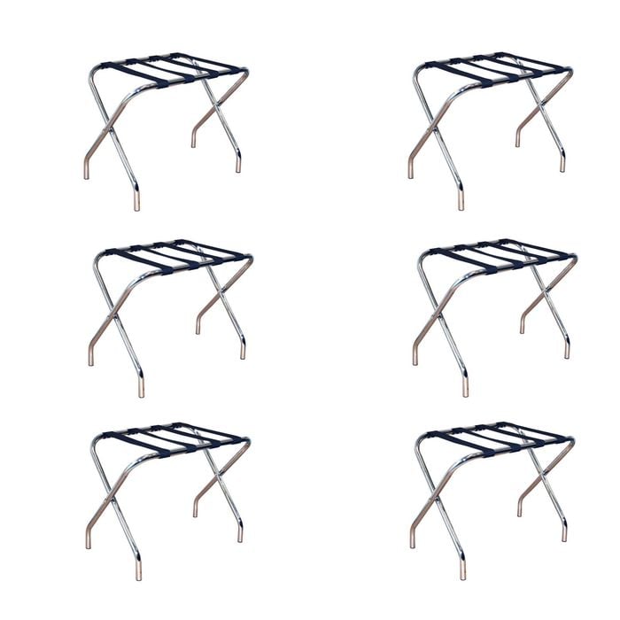 Harbour Housewares Folding Metal Luggage Racks - Pack of 6