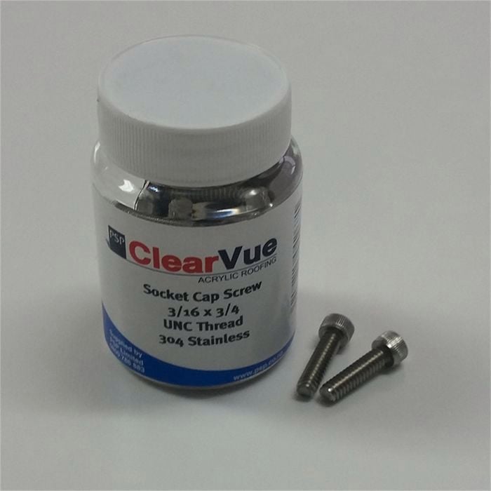 Clearvue Socket Cap Screw Stainless Steel 50pc/Jar