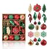 Catzon 70 Pcs Xmas Tree Ornaments Assorted Shapes-Red Green Gold