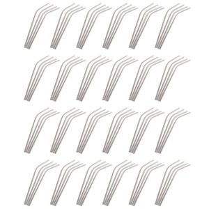 24PK Appetito Stainless Steel Reusable Bent Drinking Straws Home Kitchen