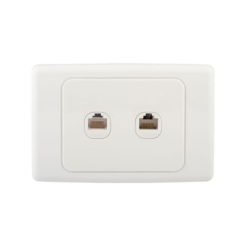 DETA Cat 6 Double Ethernet RJ45 Outlet - Bunnings Australia