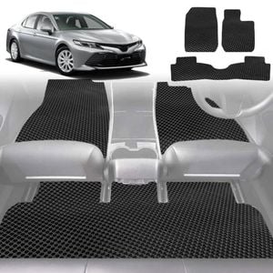 6D Diamond Car Floor Mats for Toyota Camry 2018-Current-Full Set-Black-Outback GT