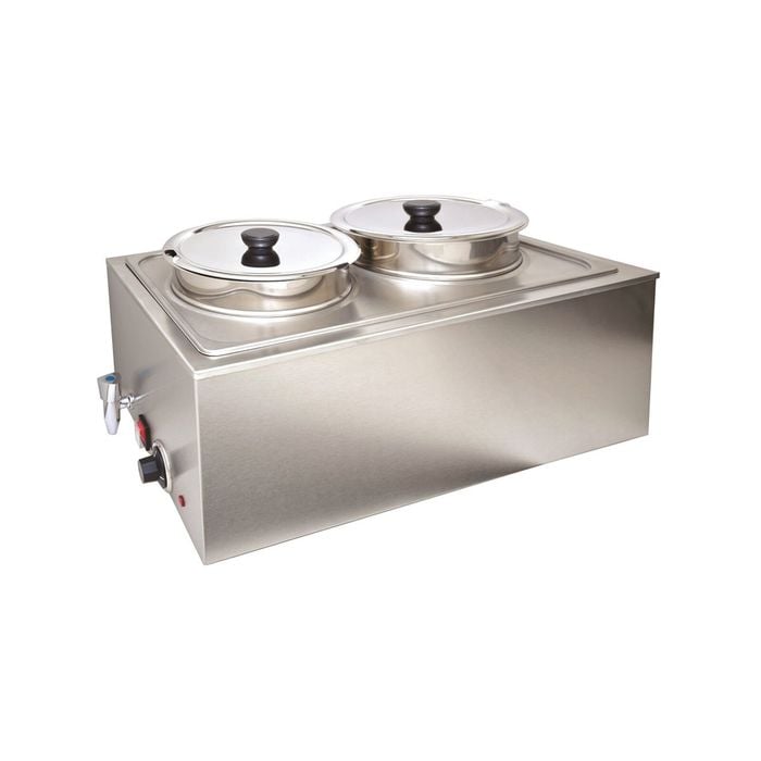 Lce Bm165t Double Soup Warmer Bain Marie With Tap Twin Pots 360x590x240mm 1200w