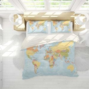 3D Details  World map  Quilt Cover Set Bedding Set Pillowcases