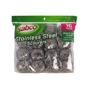 Sabco Stainless Steel Scourers - 16 Pack