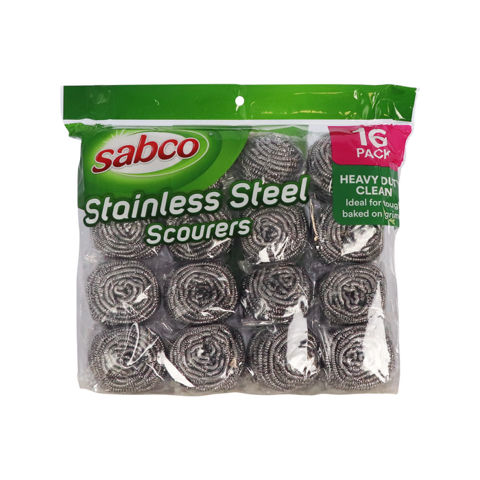 Sabco Stainless Steel Scourers - 16 Pack