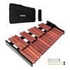 VEVOR Glockenspiel Xylophone Brown 25 Notes Wooden with 4 Mallets Carrying Bag for Music
