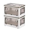 Catzon 2 Pcs Collapsible Storage Bins with Lids for Kitchen Dorm Room-White-L