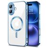 For Apple iPhone 17 MagSafe Magnetic Case with HaloLock Shockproof Protective Electroplating Clear Cover (Blue)