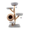 Costway 5Tier 134cm Cat Tree Woven Condo Plush Scratching Posts-Grey
