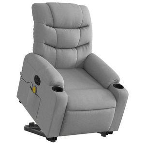 vidaXL Electric Stand up Massage Recliner Chair Armchair Light Grey Fabric