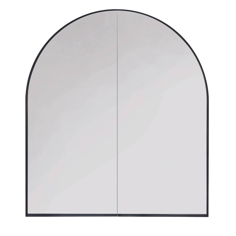 Mondella 860 x 760mm Black Arch Framed Mirror Cabinet