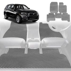 6D Diamond Car Floor Mats for BMW X5 2018-Current-Full Set-Grey-Outback GT