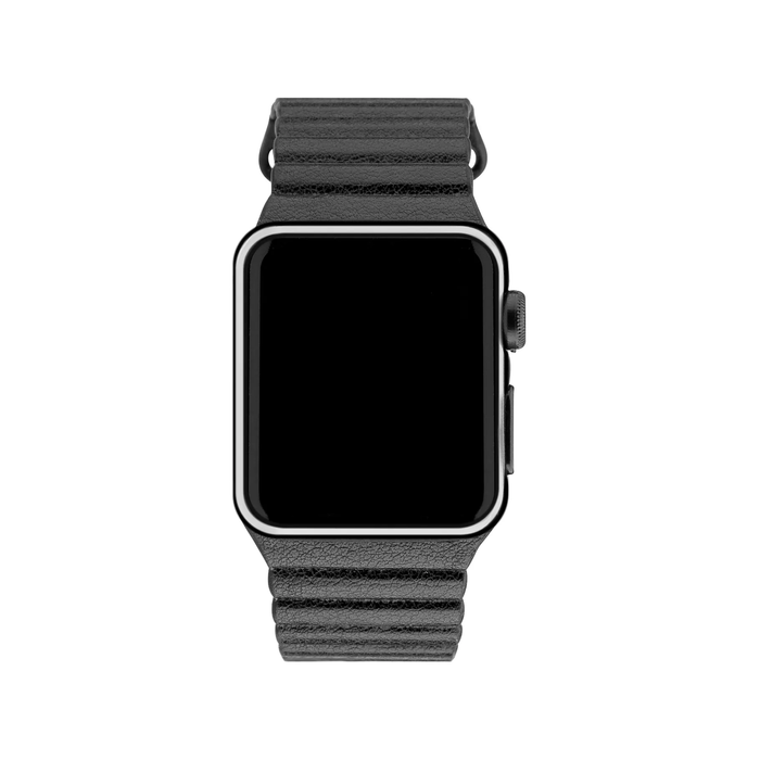 3sixT Leather Loop Band For Apple Watch 38/40mm - Black