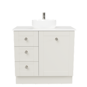 New England Joinery 900mm Diadem Centre Basin SilkSurface Top Floor Standing Vanity