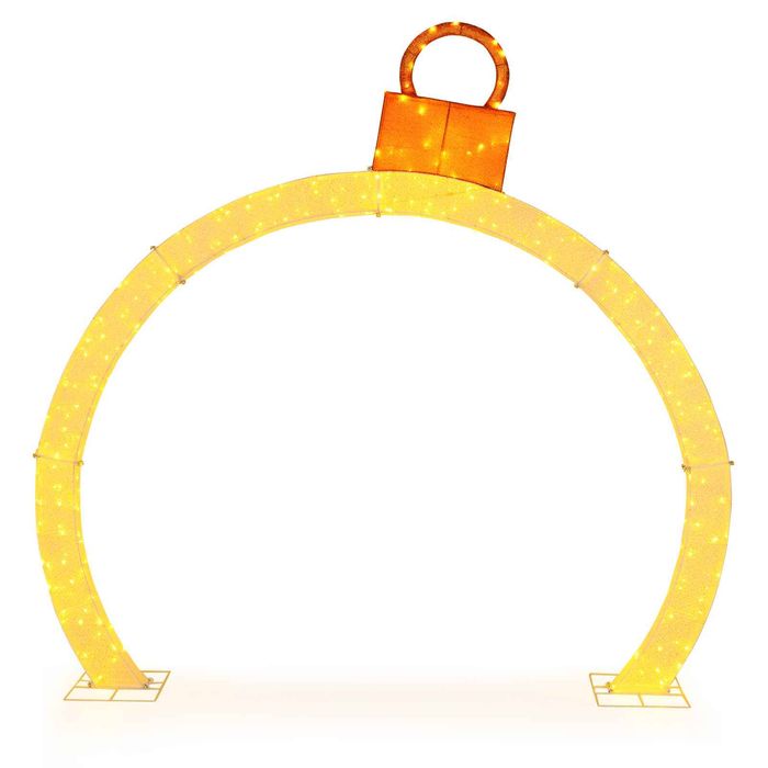 Costway 313CM Christmas Pre-Lit Arch Festive Archway Holiday Display