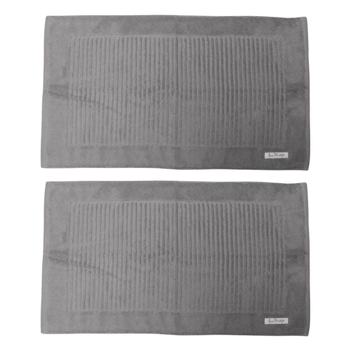 2x Bas Phillips Hayman Zero Twist Bath Mat 600gsm Cotton 78x48cm Cobblestone
