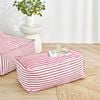 Cadence & Co. Oscar Faux Linen Ottoman Bean Bag Cover Red