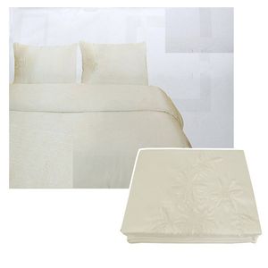 Bloomington Tuberose Satin Embroidery Quilt Cover Set Cream Double