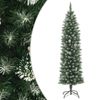 P&P Green and White Slim Christmas Tree 180cm PVC Snow Flocked Artificial Tree