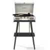 Crosley Cruiser Bluetooth Portable Turntable - White Sands + Crosley Entertainment Stand Bundle