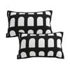 SOGA 2X 30cm Contemporary Black White Geometric Pattern Throw Pillow