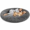 Advwin Extra Large Human Size Dog Bed Plush High Density Foam Bolster Removable Cover