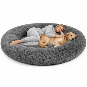 Advwin Extra Large Human Size Dog Bed Plush High Density Foam Bolster Removable Cover