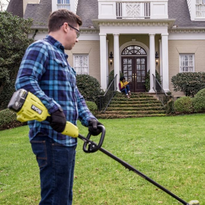 Ryobi 18V ONE HP 33 38cm Whisper Brushless Line Trimmer Tool Only Bunnings Australia