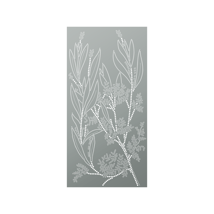 Walpix 1775 x 875 x 2mm Woodland Grey Folded Profile Grevillia Perforated Aluminium Decorative Screen