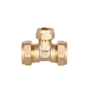Instantor - 20mm x 20mm x 15mm Brass Compression Reducer Tee LF