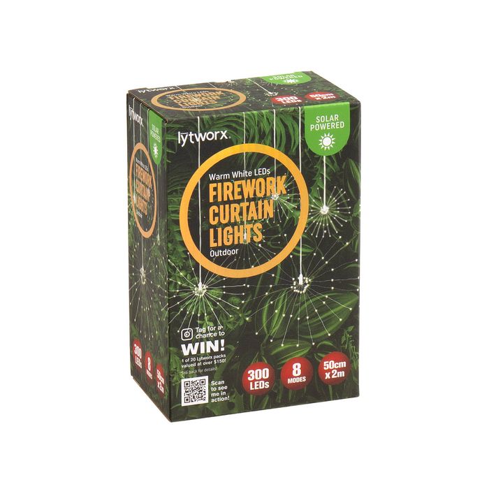 Lytworx Warm White Solar Firework Curtain Lights - 5 Pack