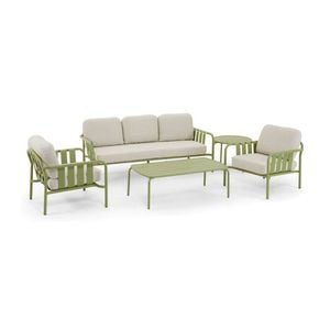 Mornington Outdoor 3+1+1 Lounge Setting With Coffee Table And Side Seagrass