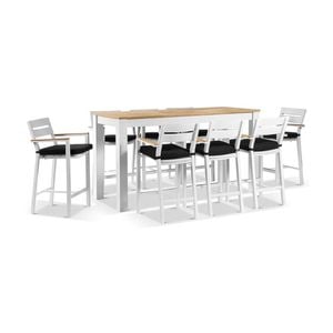 Balmoral 2M Aluminium Bar Table With 8 Capri Bar Stools