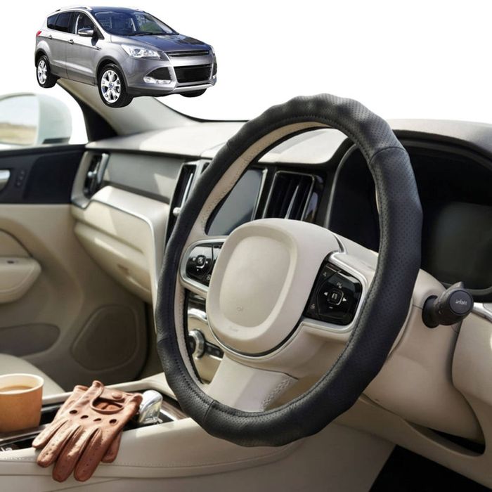 Australian Goose Steering Wheel Cover for Ford Kuga TF 2012 - 2016 (TE) Circle Black