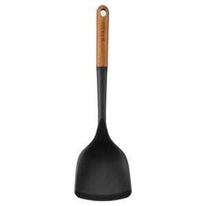 Staub 31cm Matte Silicone Turner w/ Wood Handle Kitchen Cooking Utensil Brown