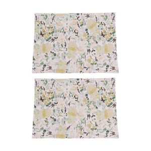2x 4pc Bas Phillips Printed Linen Looks Placemat Set Green Wonderland 33x45cm