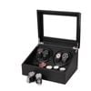 Catzon Watch Winder Display Box With Quiet Motor And 6 Jewellery Display Grids-blackcarbonfiber