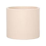 220 x 250mm Cream Large Linear Round Ceramic Foot Pot