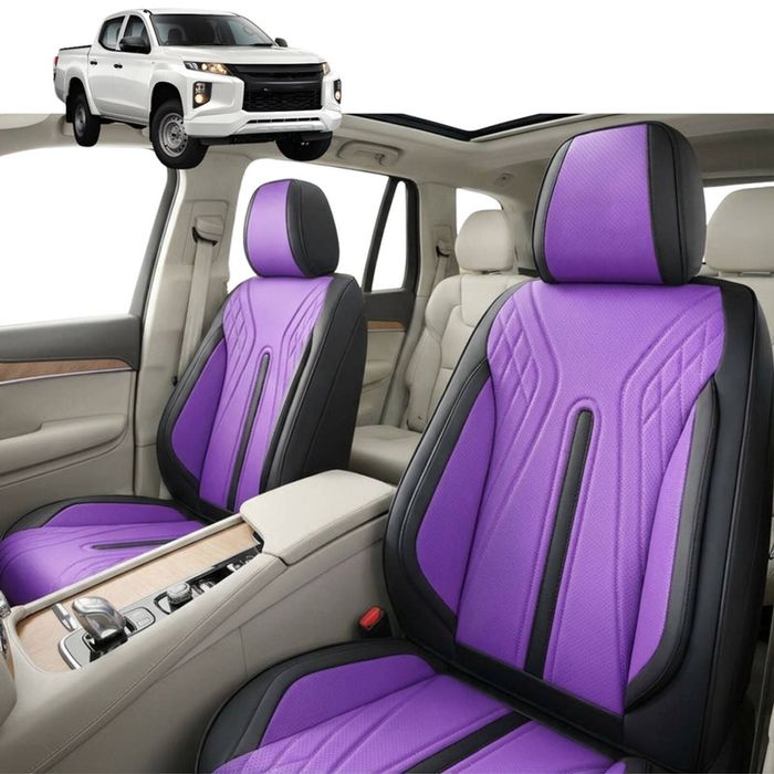 Australian Goose Front Seat Covers for Mitsubishi Triton Club Cab 2015 - 2023 (MQ MR) - PU Leather, Purple (2pc)