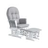 Foret 1 Seater Armchair Rocking Glider Chair Lounge Ottoman Footrest Fabric Grey Light 2pc Set