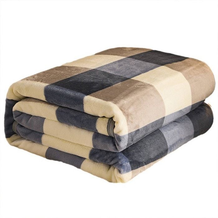 Catzon 180x200cm Flannel Blanket Soft Warm Printed For Sofa And Bed-checkerboard