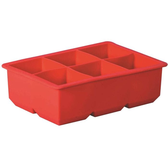 Avanti Silicone 6-Cup King Square Ice Cube Tray Mould Maker Freezer Mold Red