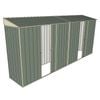 Build-a-Shed 0.8 x 4.5 x 2m Skillion Dual Single Sliding Side Doors Shed - Green